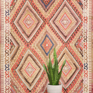 Semi-antique Fetiyeh kilim from Turkey. 251x160 cms