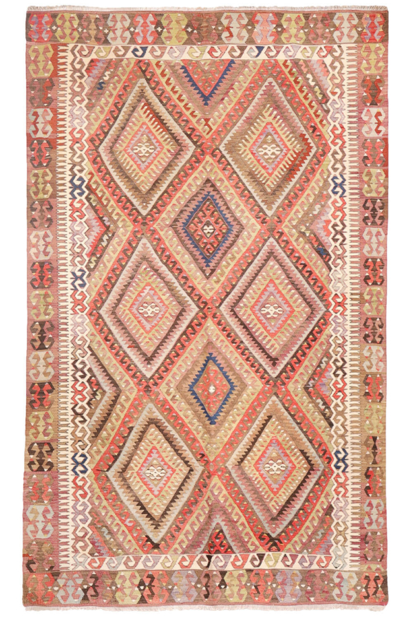kilim semi-antiguo de Fetiyeh, Turquía. 251x160 cms - Imagen 2