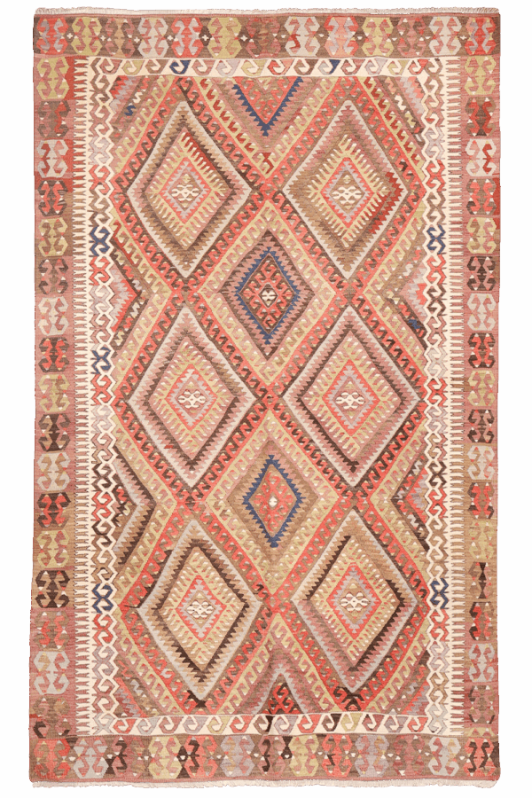 kilim semi-antiguo de Fetiyeh, Turquía. 251x160 cms - Imagen 9