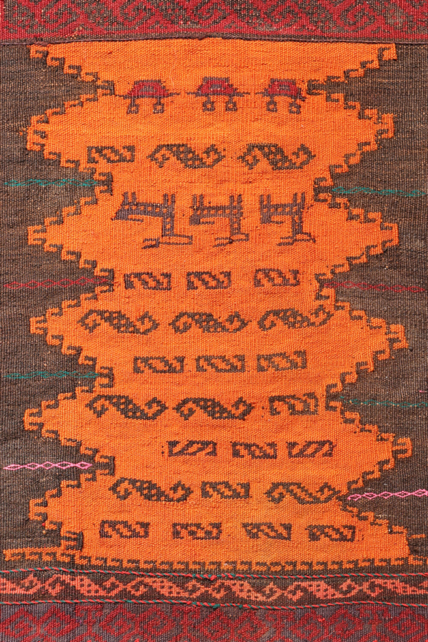 Kilim de guerra vintage Baluch, Afganistán. 141x64 cms - Imagen 4