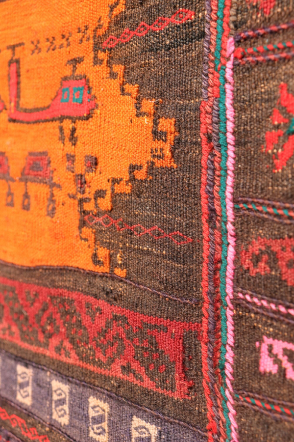 Kilim de guerra vintage Baluch, Afganistán. 141x64 cms - Imagen 2