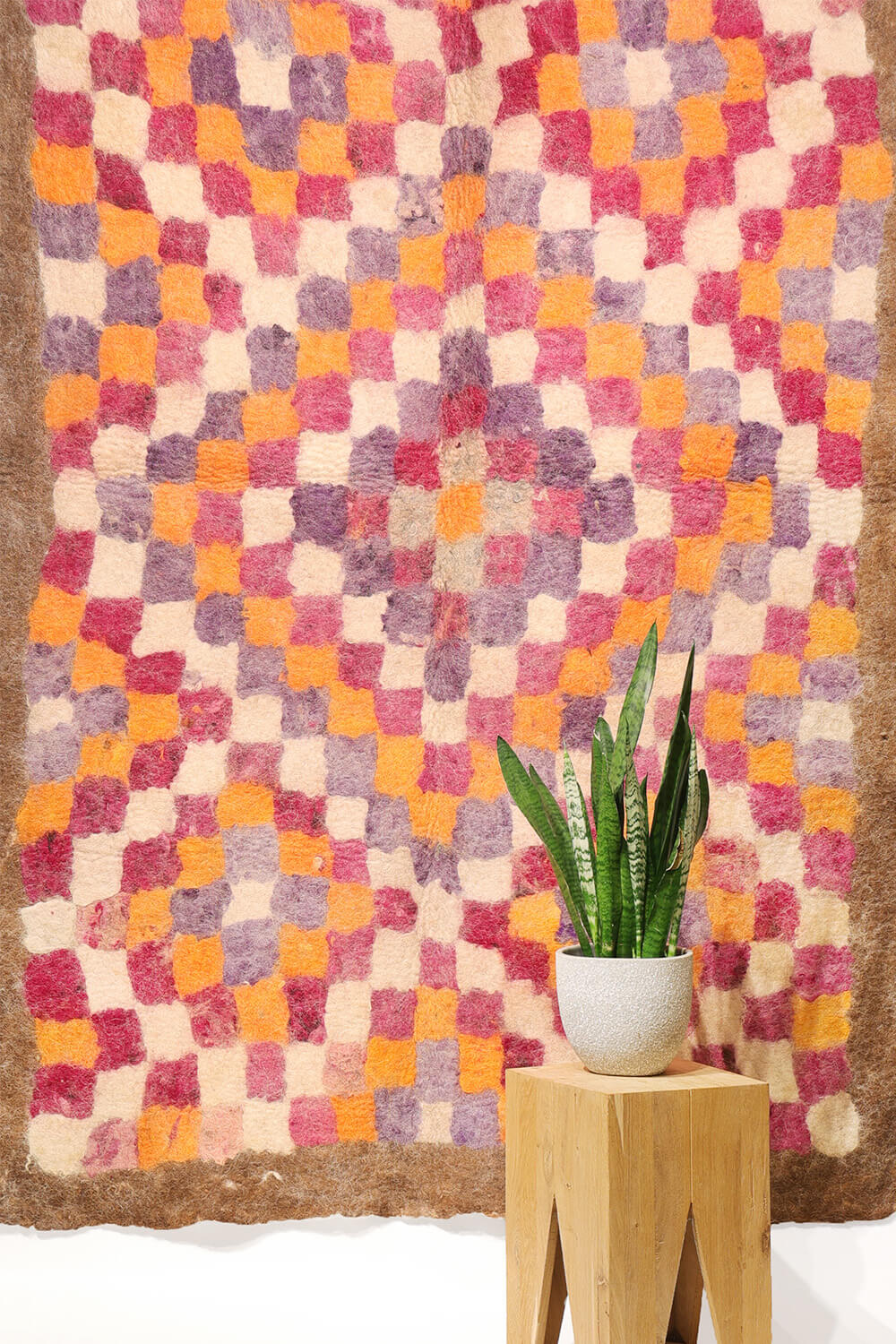 Fieltro semi antiguo Pulikumri uzbeko tartari, Afganistán. 246x161 cms