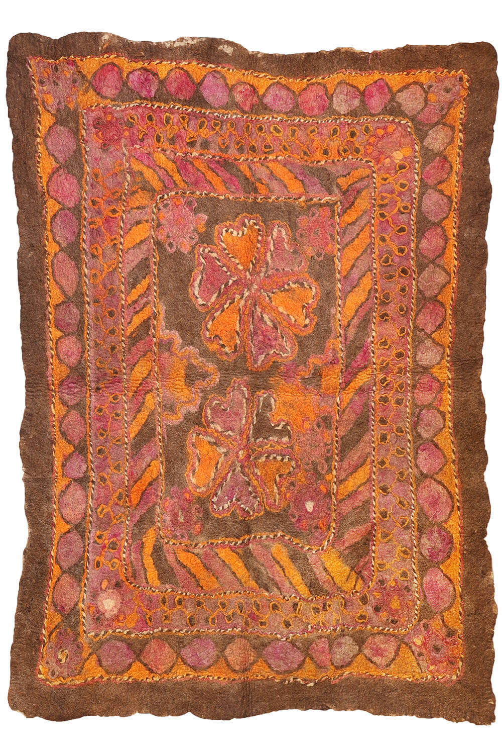 Fieltro o namad vintage Taimani Baluch, Afganistán. 244x177 cms - Imagen 2