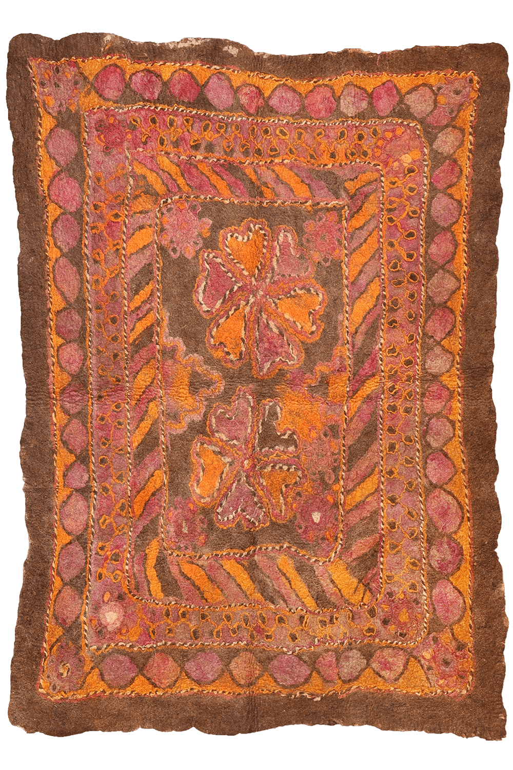 Fieltro o namad vintage Taimani Baluch, Afganistán. 244x177 cms - Imagen 9