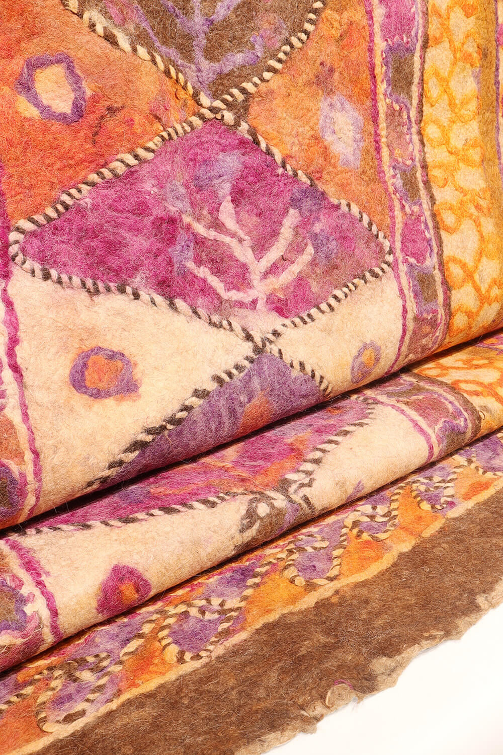 Fieltro o namad vintage Taimani Baluch, Afganistán. 328x206 cms - Imagen 8