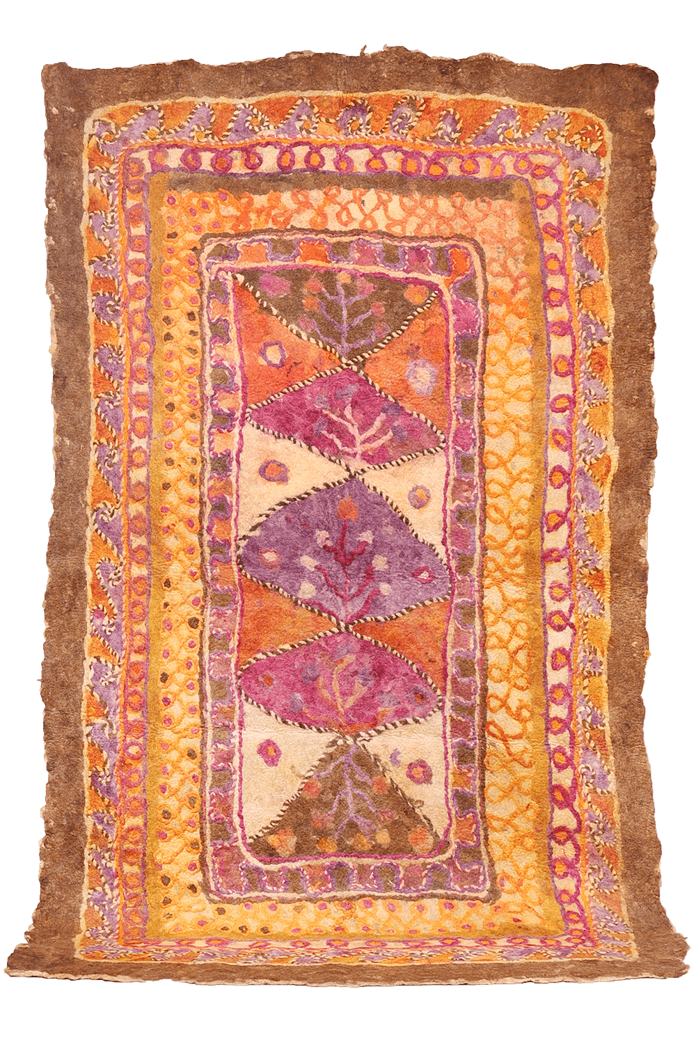 Fieltro o namad vintage Taimani Baluch, Afganistán. 328x206 cms - Imagen 9