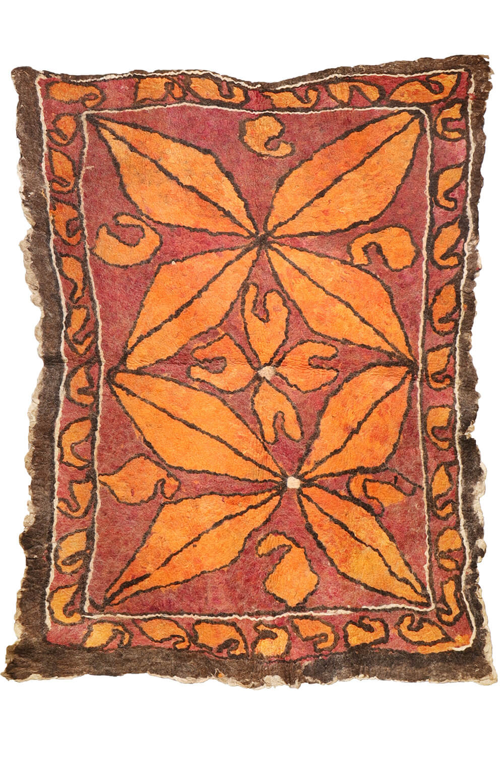 Fieltro o namad vintage Yaqub Khani Baluch, Afganistán. 249x196 cms - Imagen 2