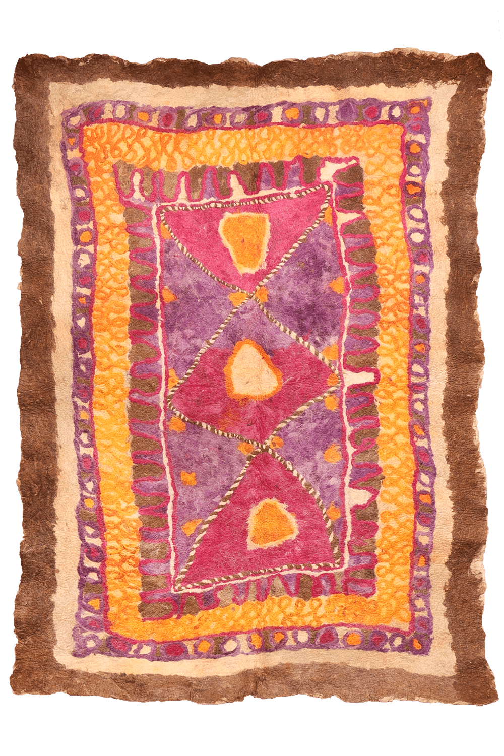 Fieltro o namad semi antiguo Taimani Baluch, Afganistán. 286x202 cms - Imagen 8