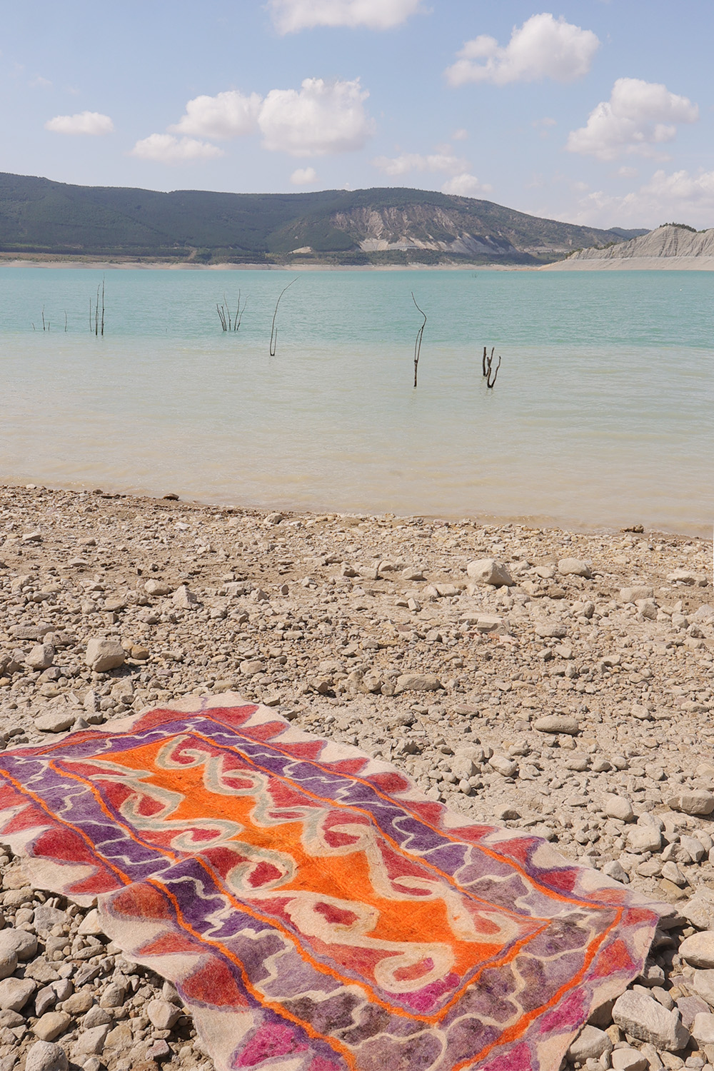 Fieltro o namad semi-antiguo Yaqub Khani Baluch, Afganistán. 244x152 cms - Imagen 9