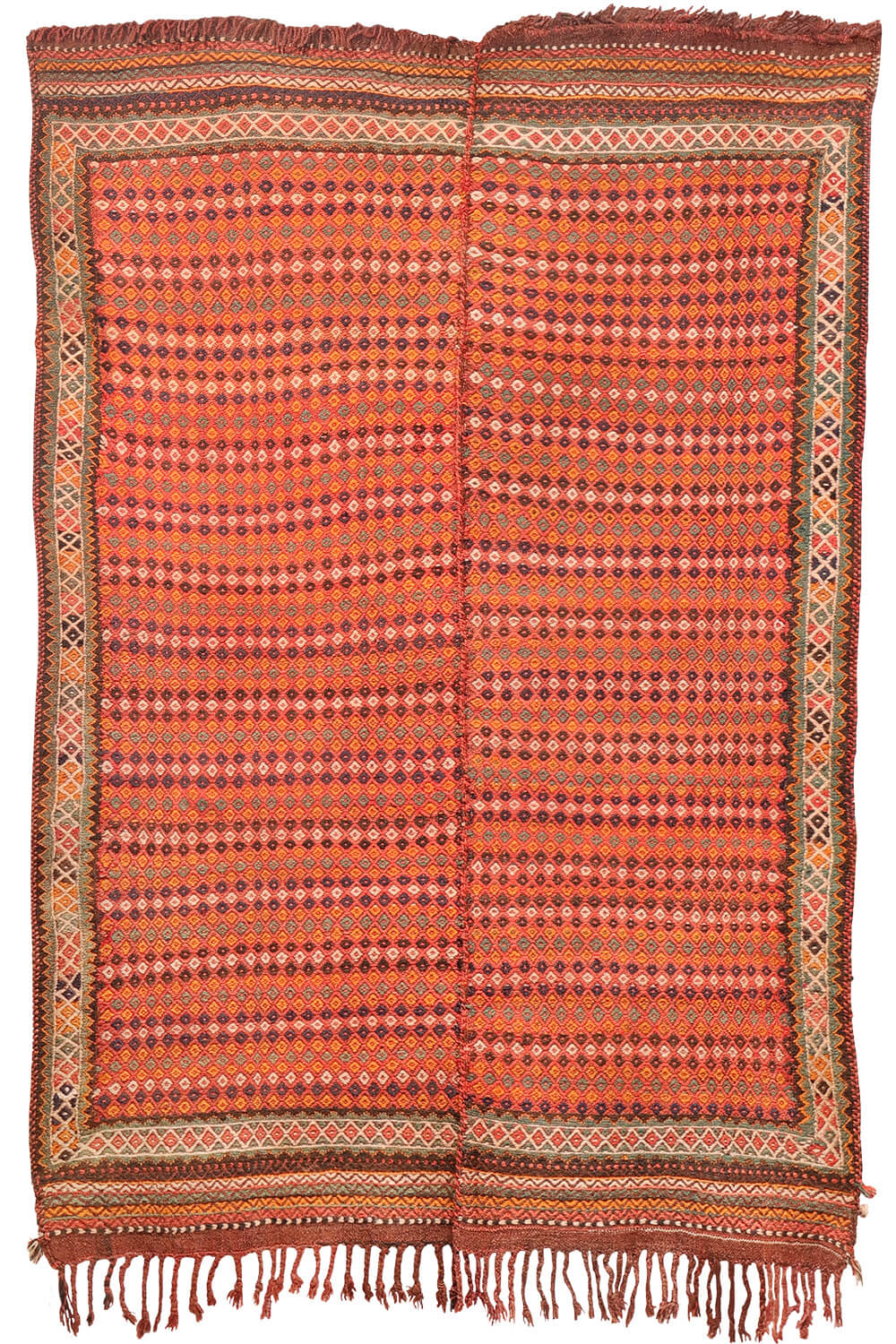 Semi-antique Arabic Shiraki kilim from Iran. 222x149 cms - Image 2