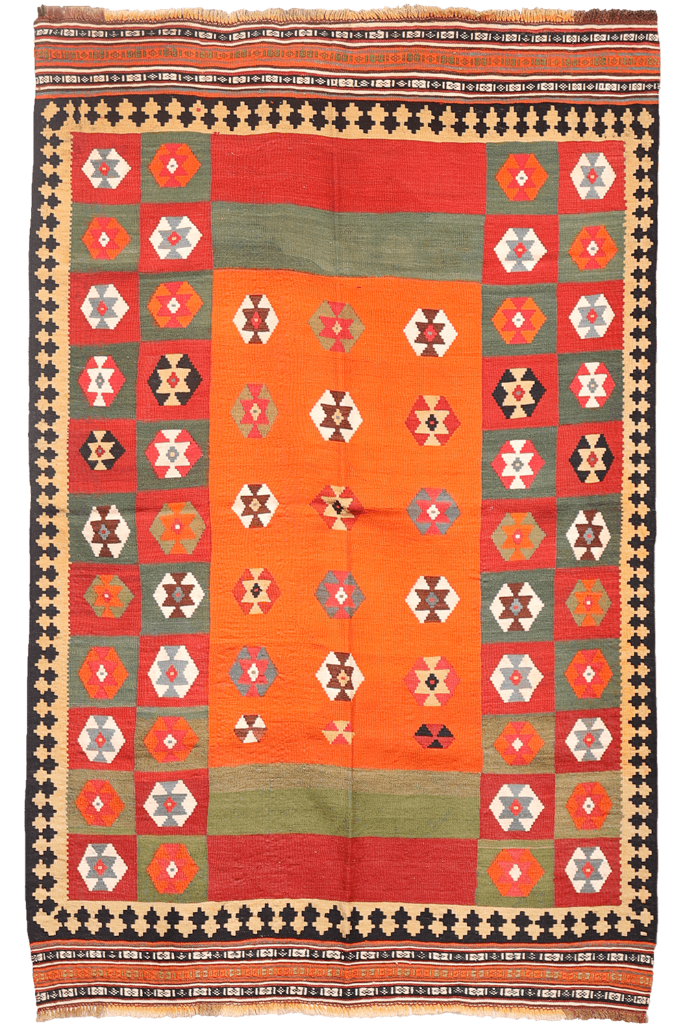 Semi-antique Qashqai kilim from Iran. 200x129 cms - Image 9