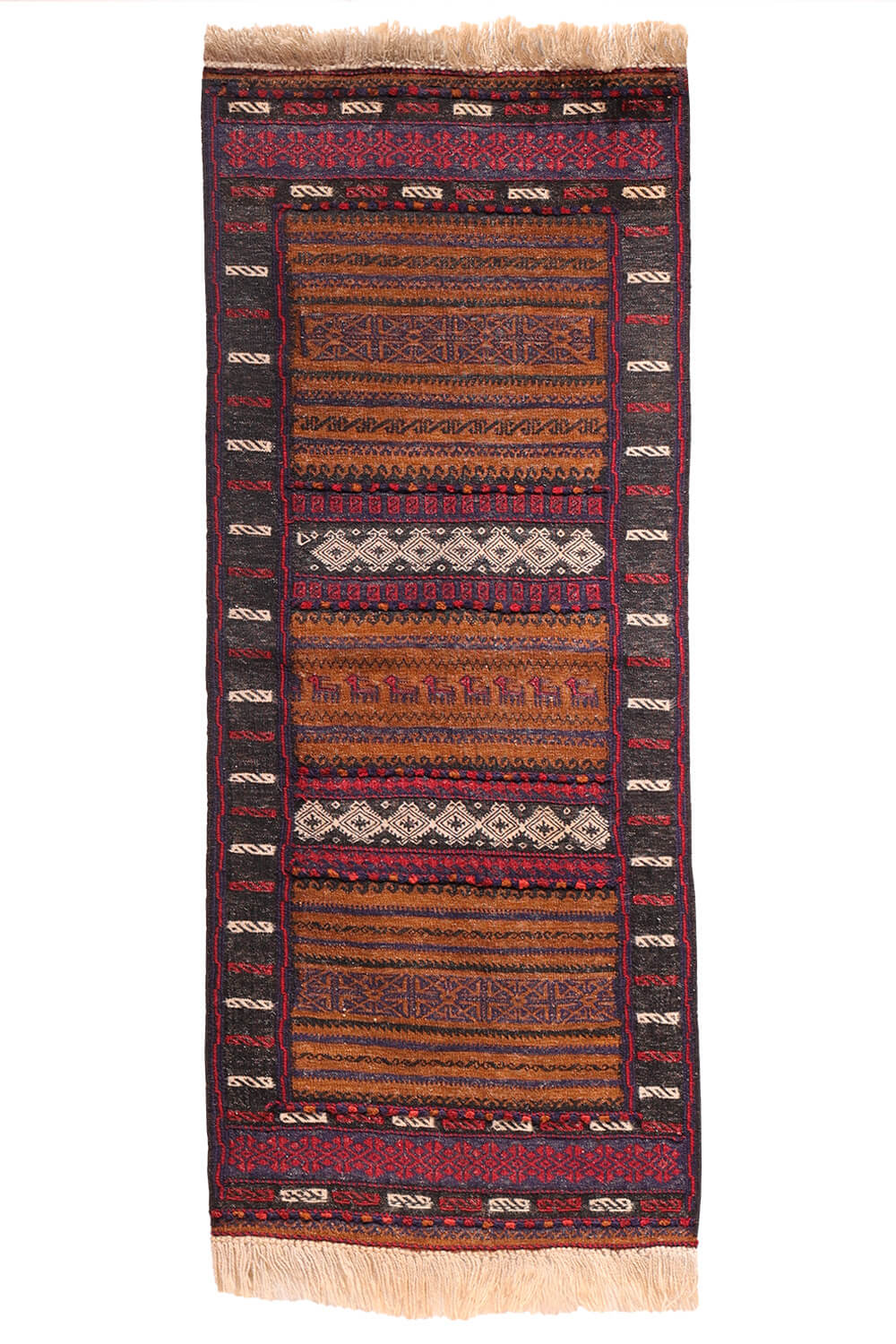 Vintage Baluch dasterkhan kilim from Afghanistan. 155x64 cms - Image 2