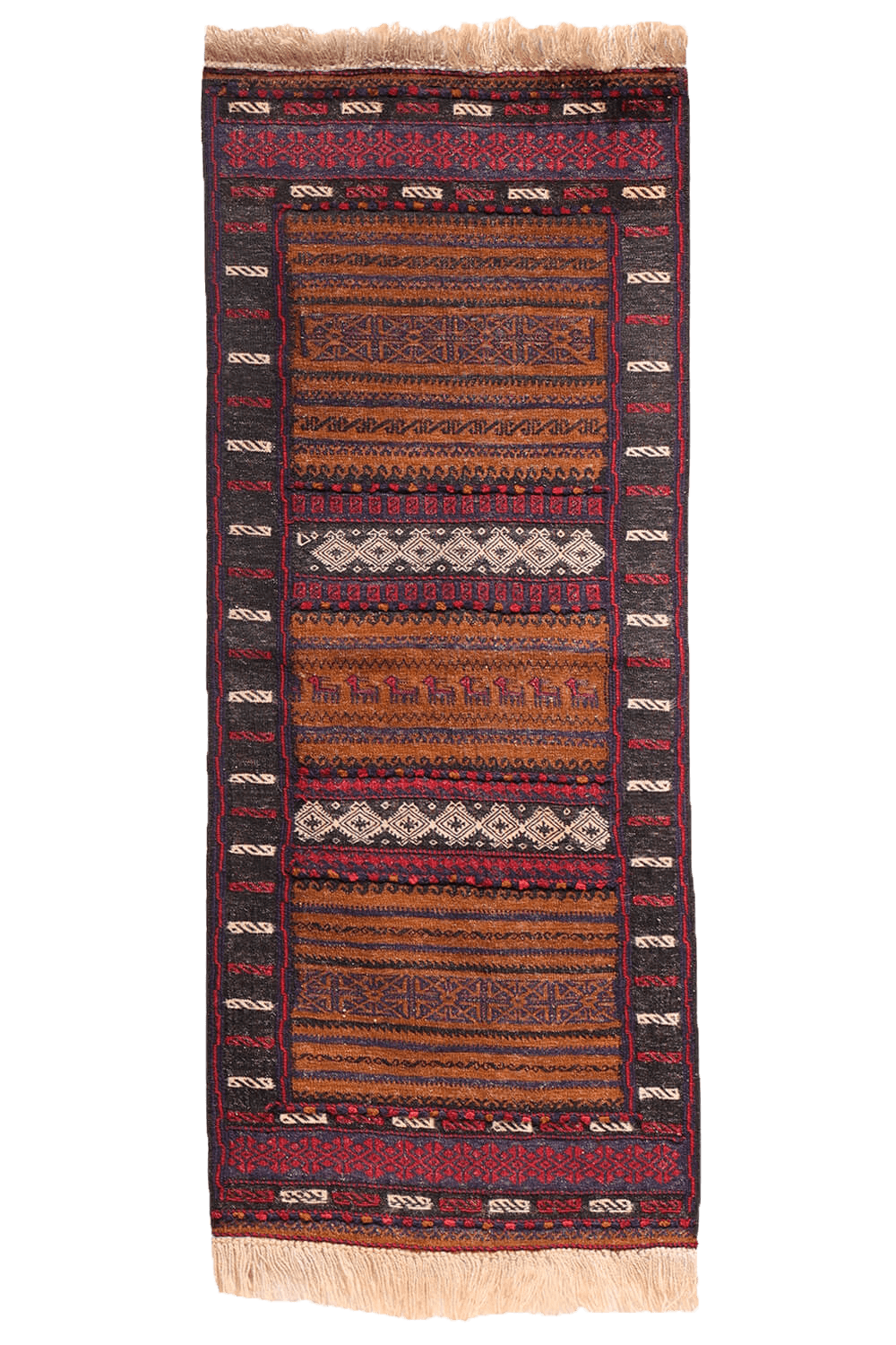 Vintage Baluch dasterkhan kilim from Afghanistan. 155x64 cms - Image 8