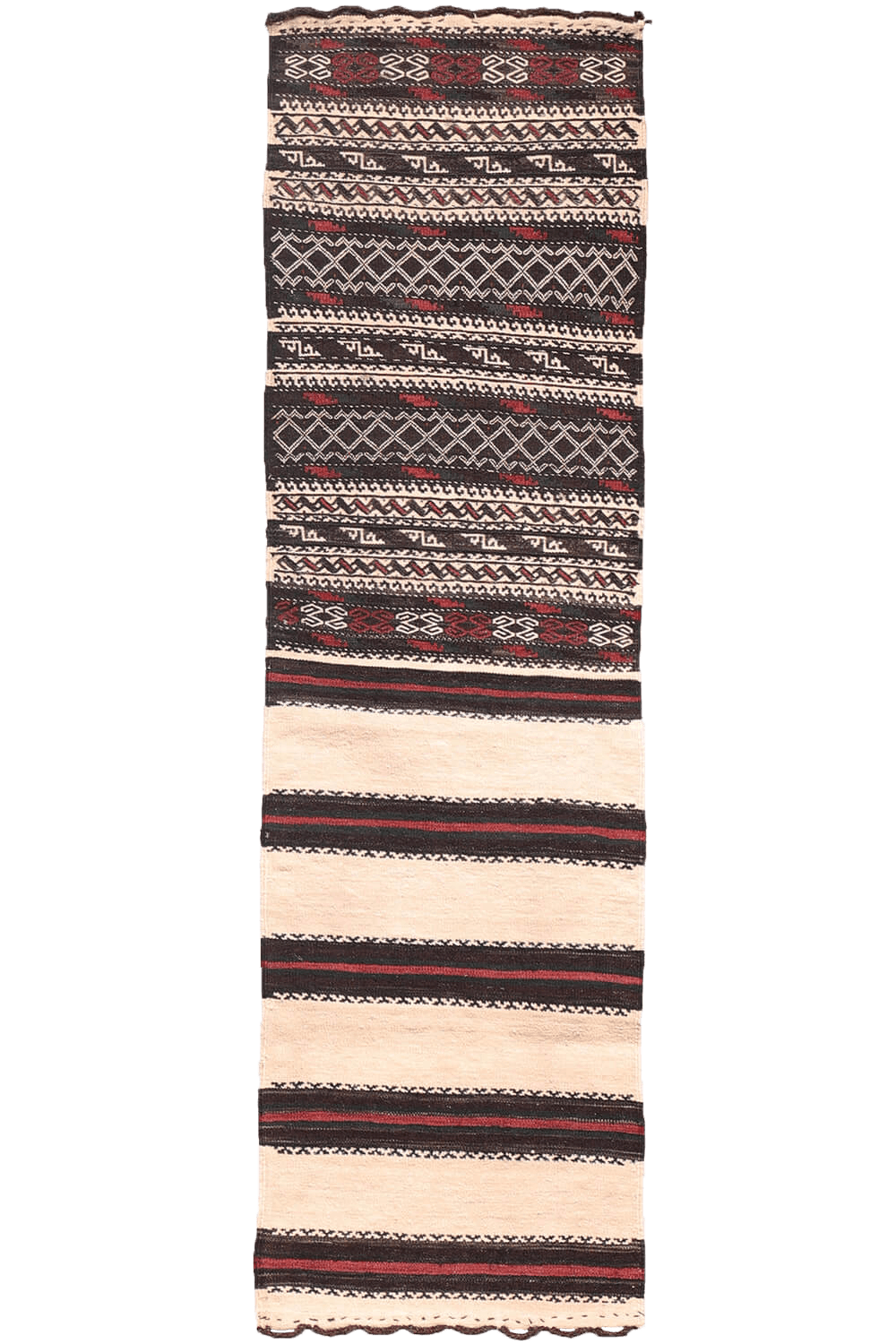 Kilim de pasillo Baluch semi antiguo, Irán. 157x48 cms - Imagen 9