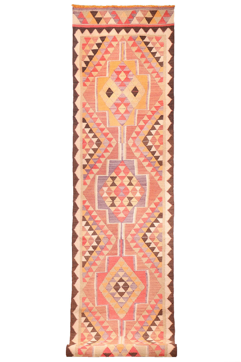 Kilim de pasilllo semi antiguo Herki kurdo, Irak. 392x90 cms - Imagen 2