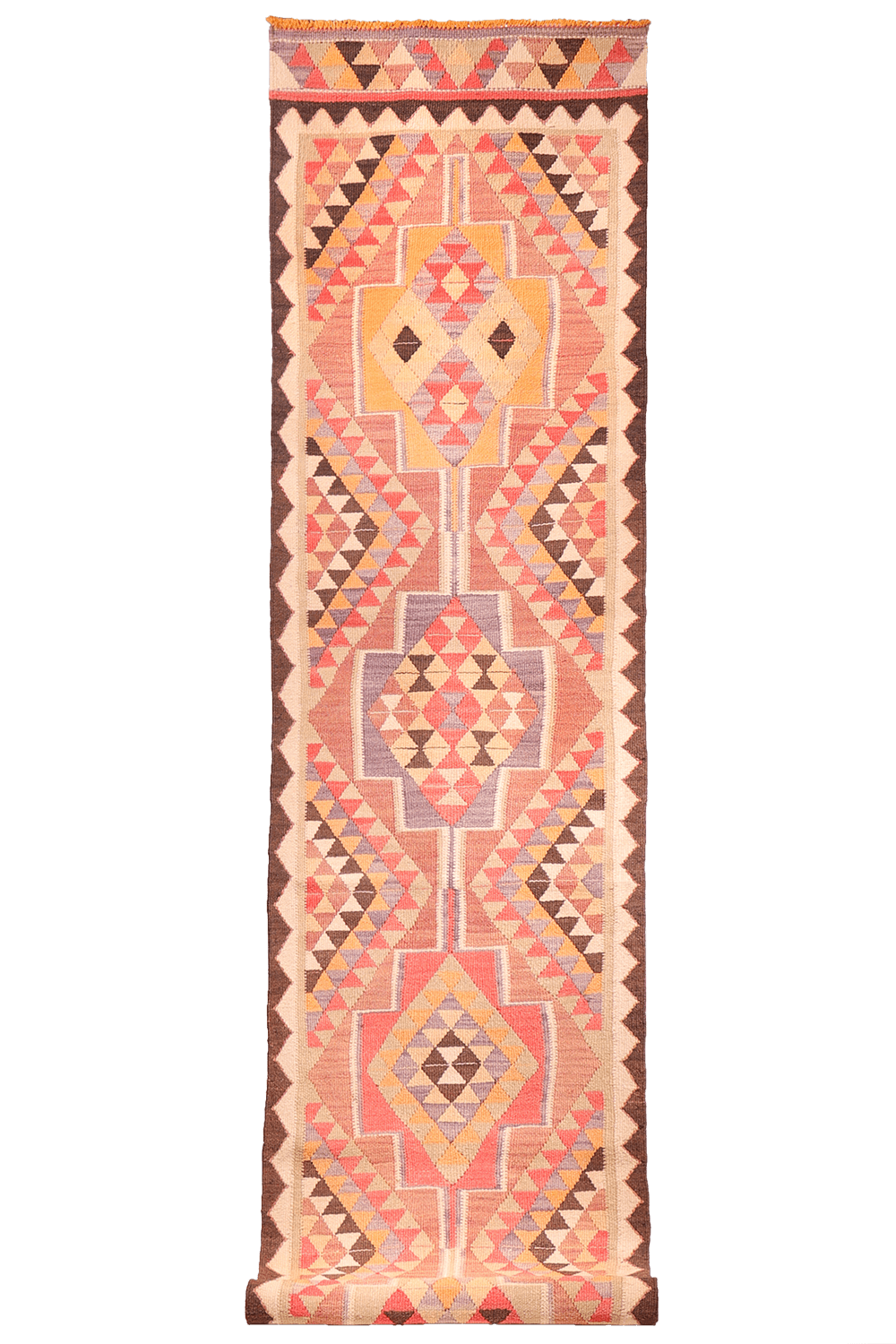 Kilim de pasilllo semi antiguo Herki kurdo, Irak. 392x90 cms - Imagen 10