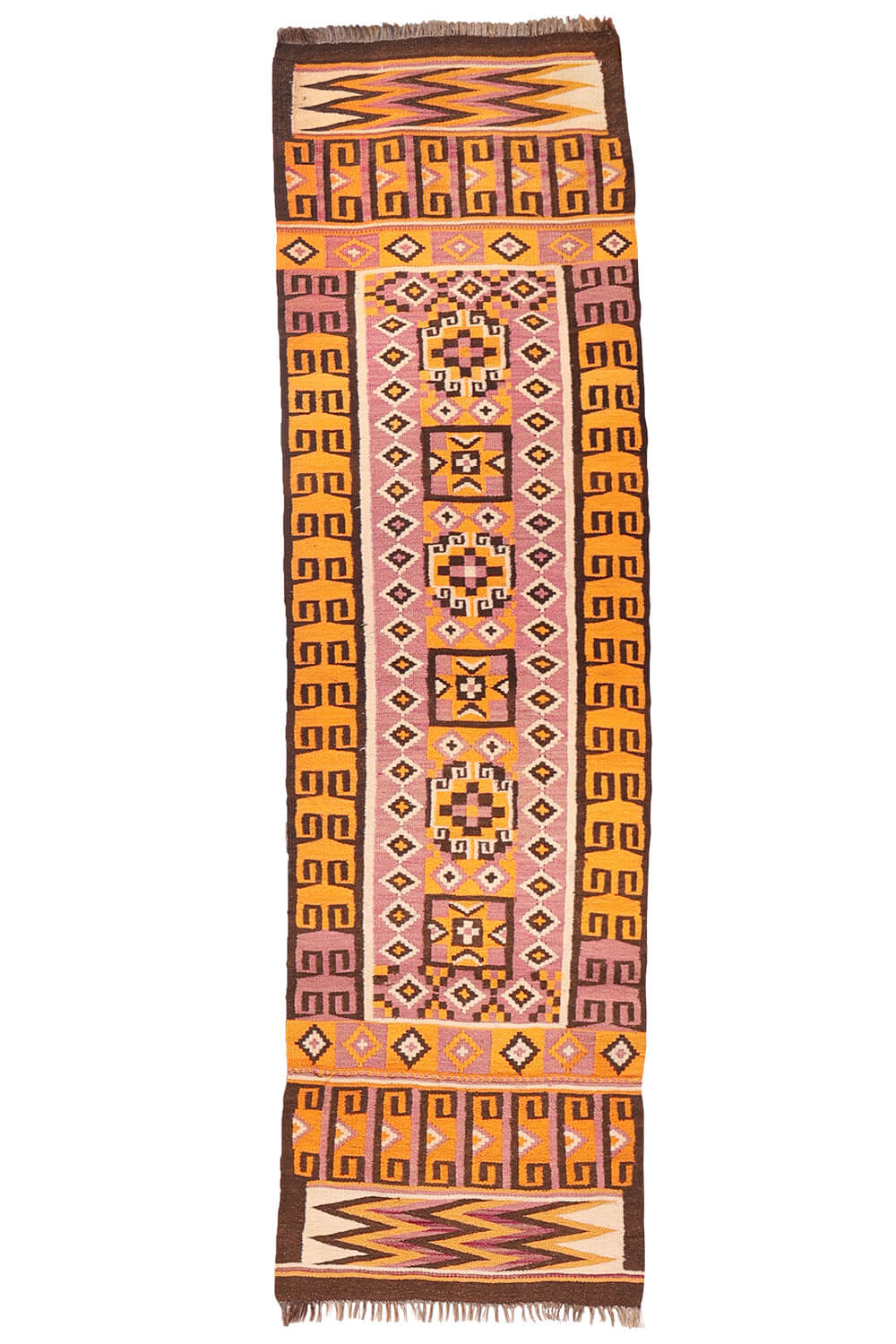 Kilim de pasillo semi antiguo uzbeko?, Afganistán. 240x67 cms - Imagen 2