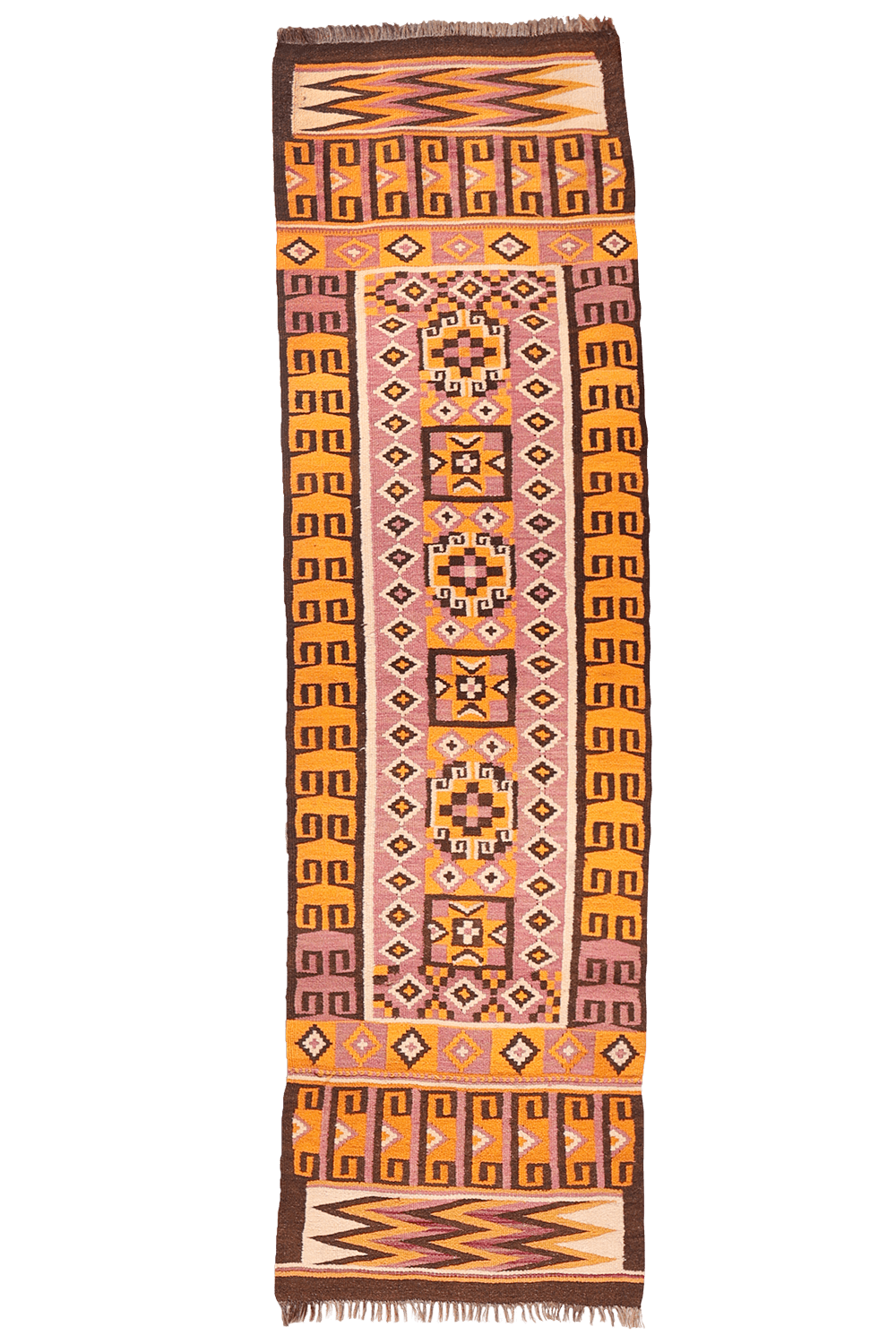 Kilim de pasillo semi antiguo uzbeko?, Afganistán. 240x67 cms - Imagen 8