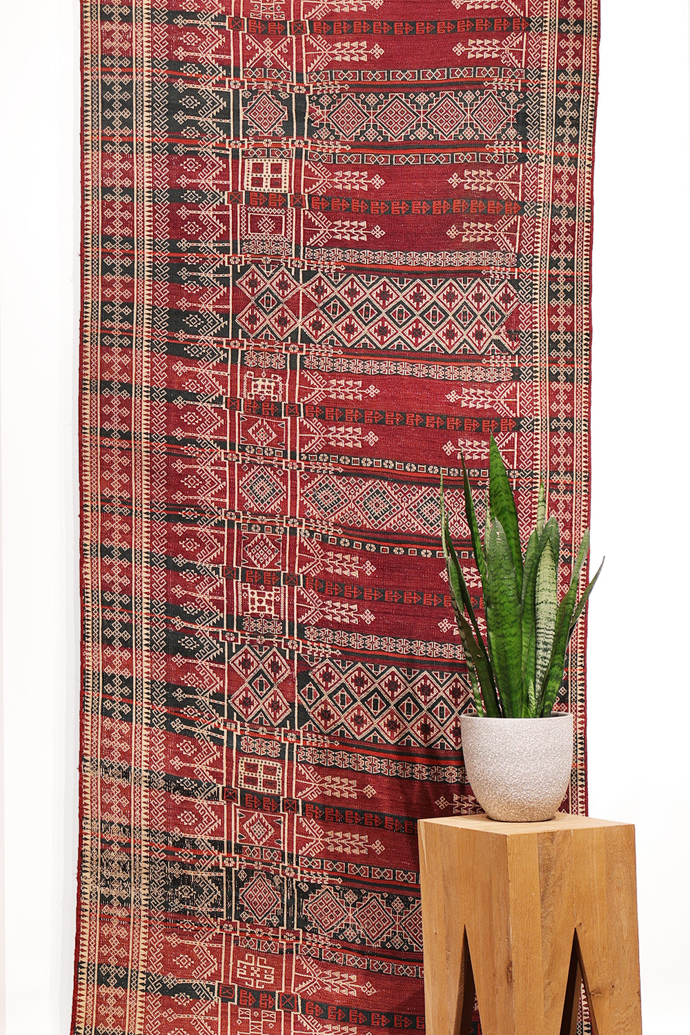 Antique Serkhat Baluch Shaffi kilim from Afghanistan. 378x100 cms