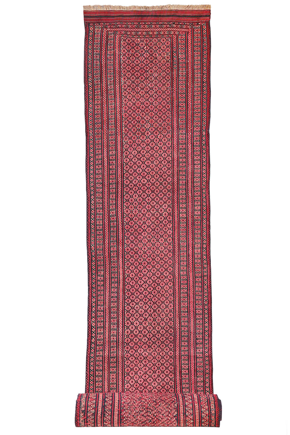 Kilim antiguo turcomano muy largo para pasillo, Turkmenistán. 1020x90 cms - Imagen 2