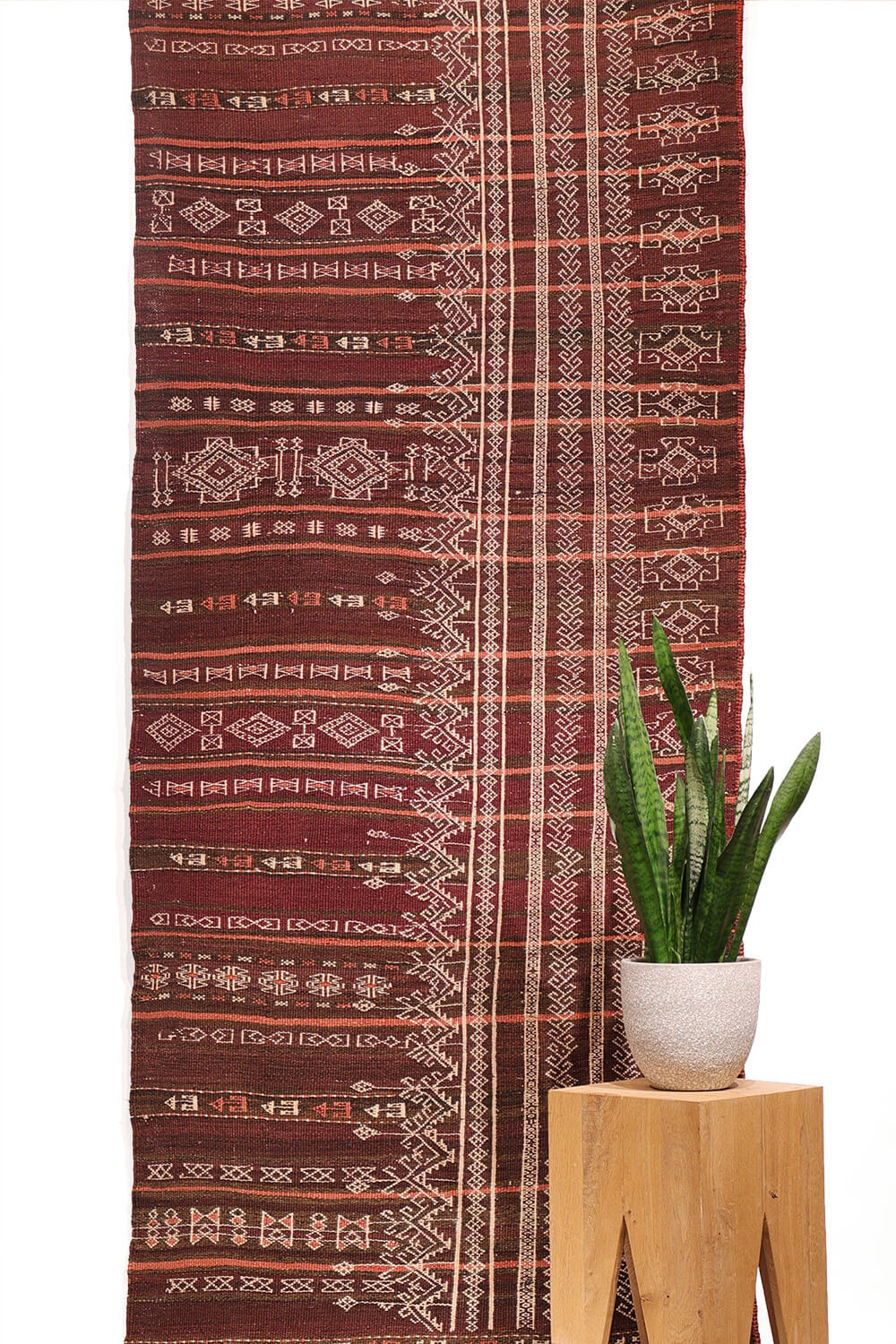 Semi-antique Serkhat Baluch Shaffi kilim runner from Afghanistan. 273x94 cms