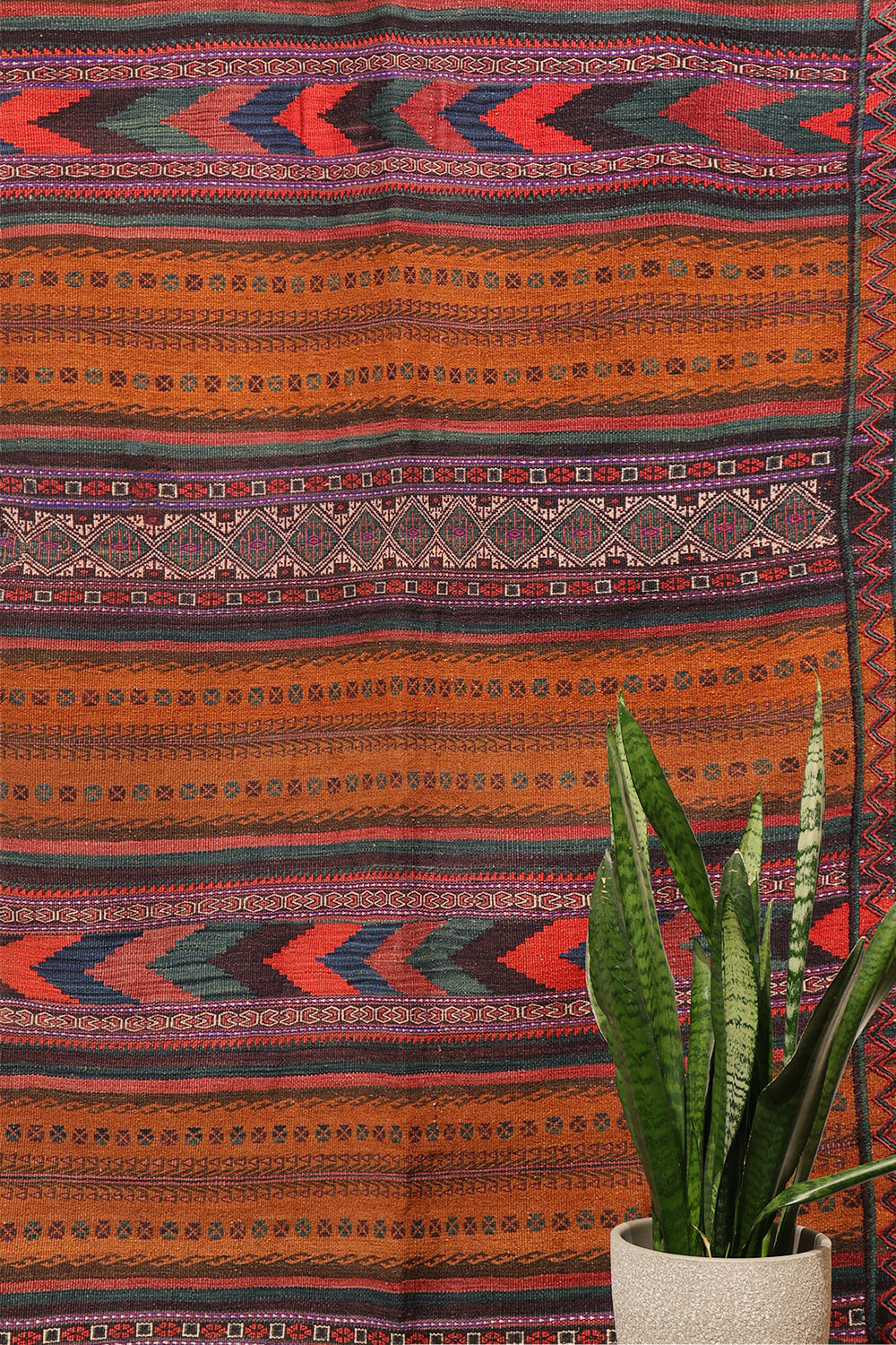 Vintage Baluch kilim from Afghanistan. 299x132 cms