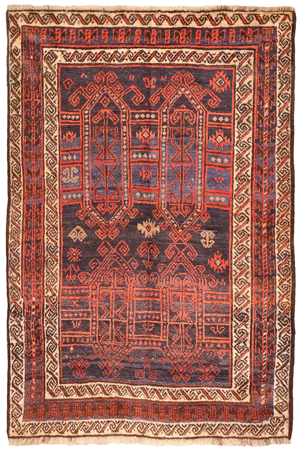 Alfombra semi antigua Baluch, Afganistán. 227x155 cms - Imagen 2