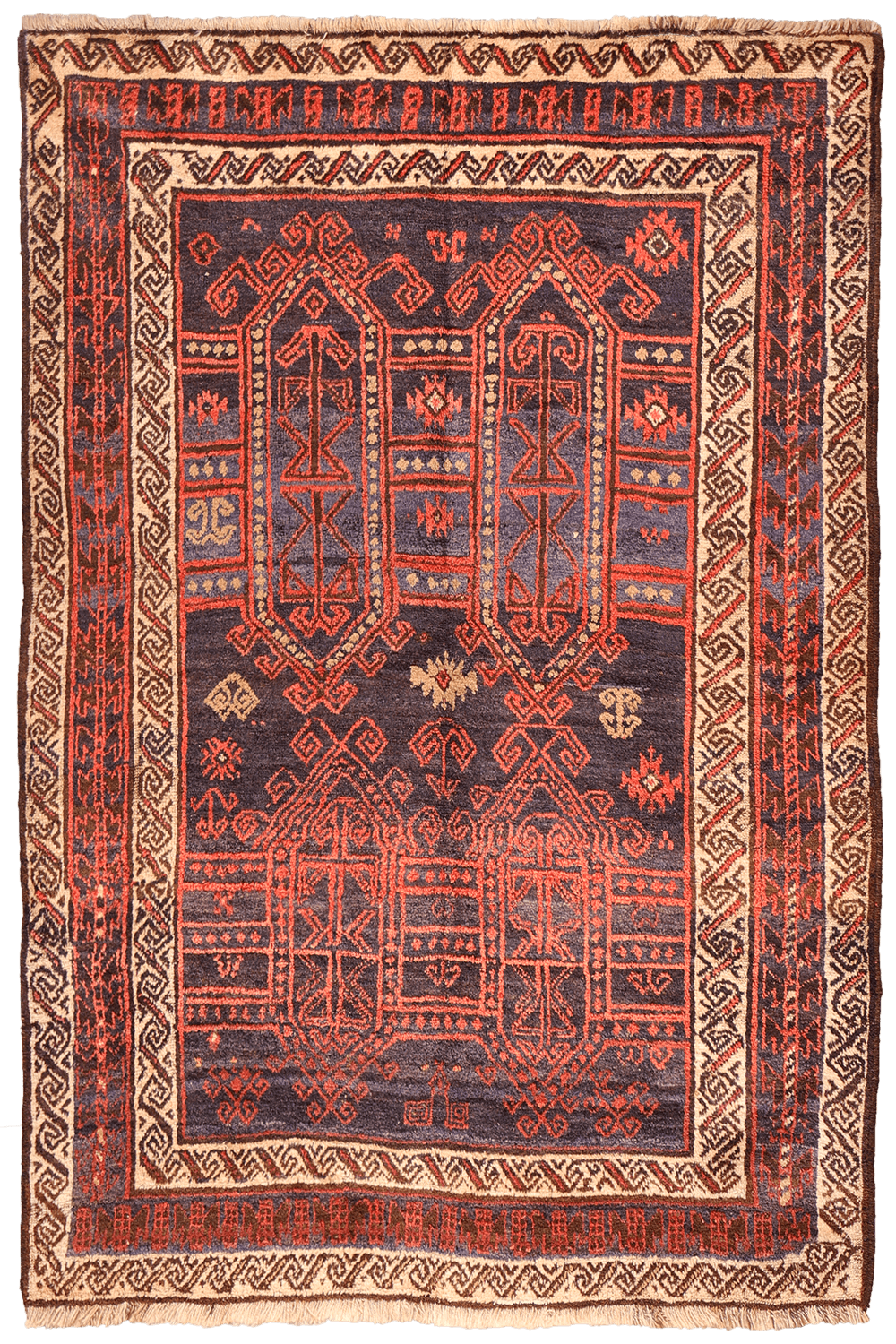 Alfombra semi antigua Baluch, Afganistán. 227x155 cms - Imagen 11
