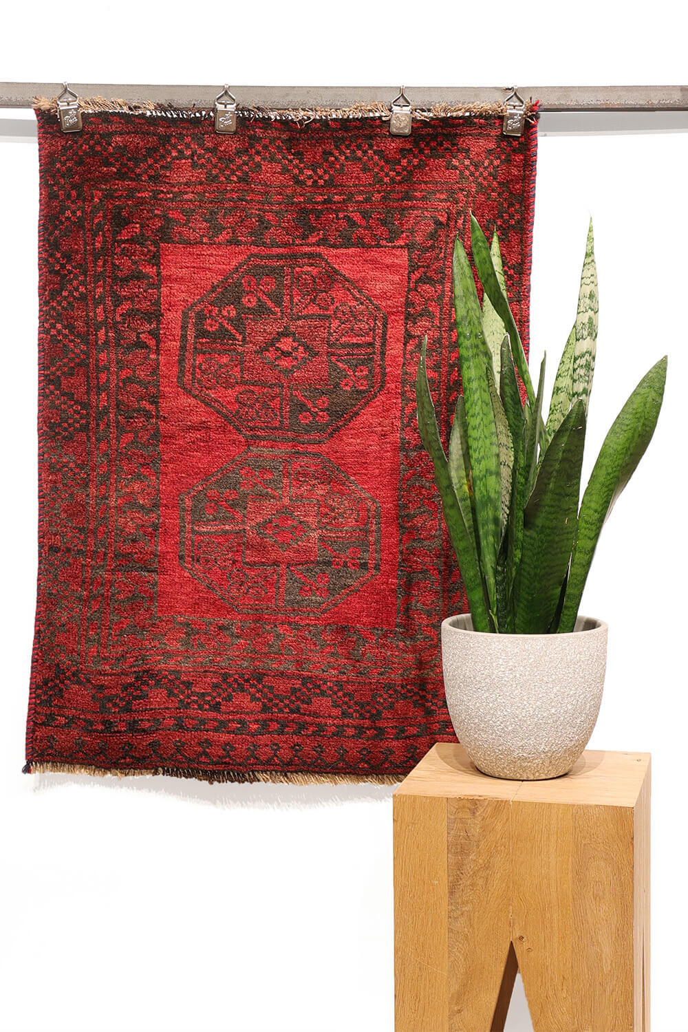 Alfombra semi-antigua Turkomana Ersari, Afganistán. 88x66 cms