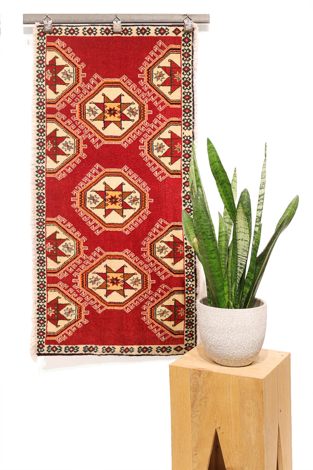 Alfombra vintage Qashqai, Irán. 110x53 cms
