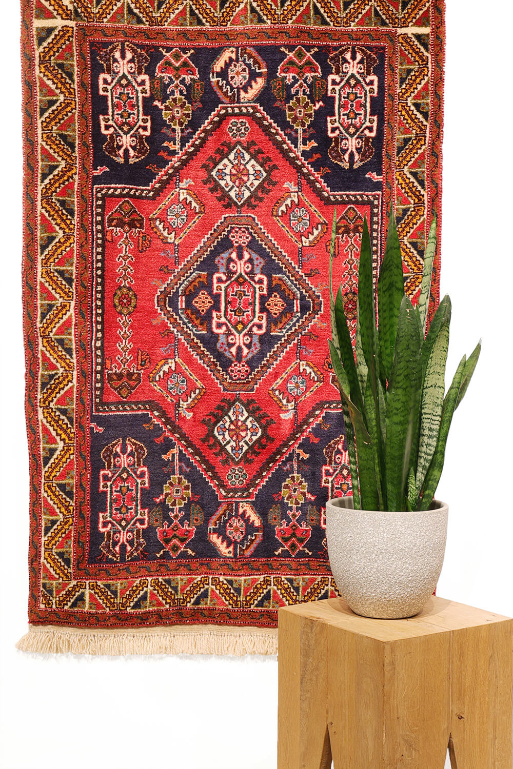Alfombra vintage Qashqai, Irán. 124x82 cms