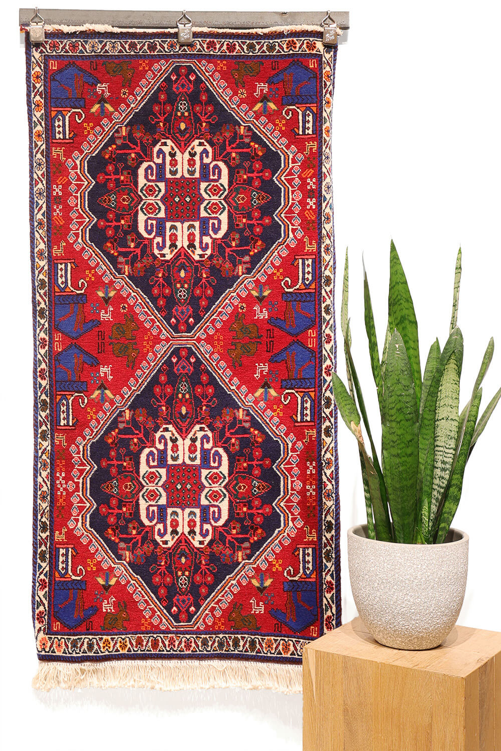 Alfombra Qashqai, Irán. 120x58 cms